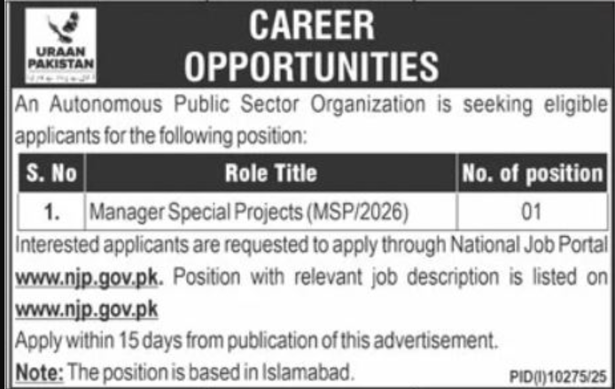 Manager Special Projects Apply Jobs 2026