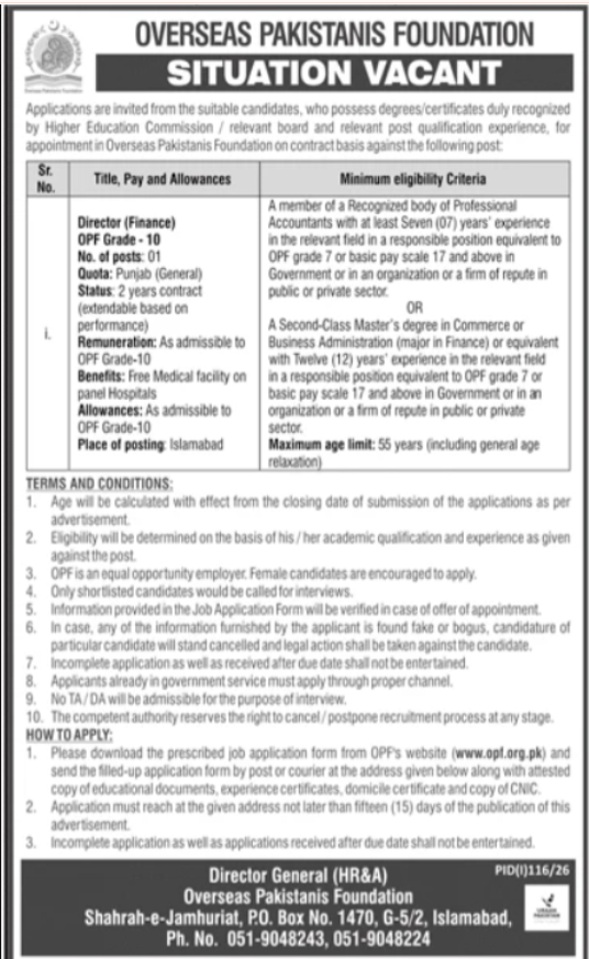 Overseas Pakistanis Foundation OPF