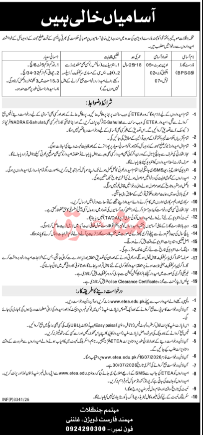 Forest Department Mohmand Jobs 2026